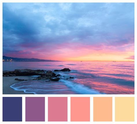 Sunset color palette. | Sunset color ... Sunset Wedding Colors, Beach Color Palettes, Sunset Color Palette, Sunset Palette, Sunrise Colors, Sunset Color, Palette Design, Color Schemes Colour Palettes, Beach Color