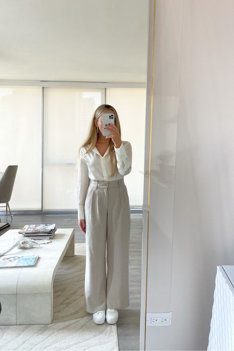 Casual Outfits For Women Work, Outfits For Women Work, Evening Fits, White Outfit Casual, Summer Work Outfits Office, White Shoes Outfit, White Outfits For Women, Casual Outfits For Women, Work Outfits Women Office