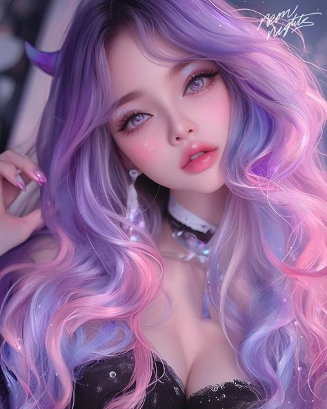 Lovely lavender 💖 #huely2024 @nickocreates.ai Fete Emo, Moon Goddess Art, Female Ocs, Girl Animation, Anime Purple Hair, Flurry Heart, Mimi Love, Dark Purple Hair, Android Wallpaper Art