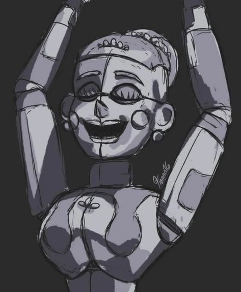 Ballora Fnaf Drawing, Ballora Sketch, Ballora Drawing, Sister Location Fan Art, Ballora Fnaf Fanart, Ballora Fanart, Fnaf References, Fnaf Ballora, Clara Afton