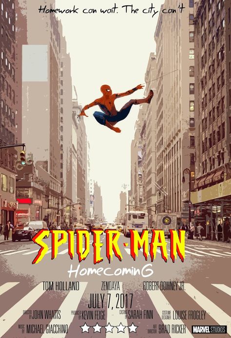 Spiderman Homecoming Poster, Motivation To Clean Room, Title Card Design, Hoco Posters, Homecoming Poster, Movie Poster Room, Spiderman Poster, Ben Reilly, Homecoming Posters