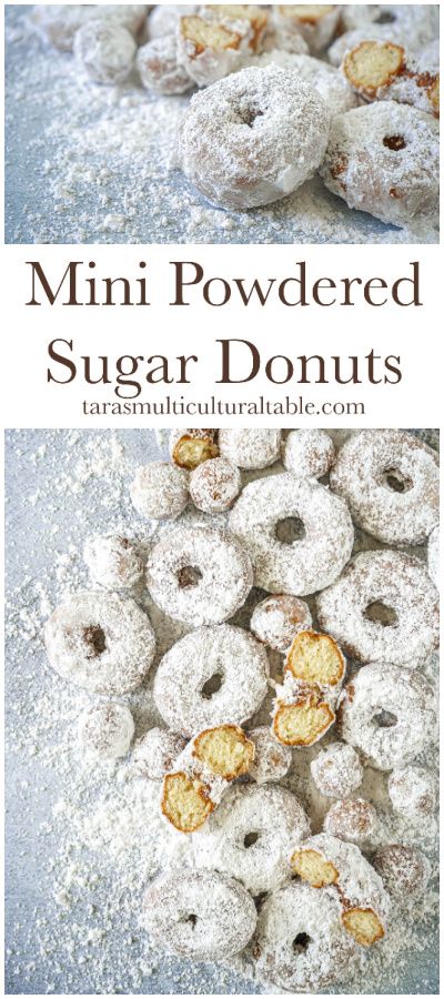 Mini Powdered Sugar Donuts in a pile surrounded by powdered sugar with a few cut in half to show cake texture. Mini Doughnut Recipes, Donut Pan Recipes, Home Made Donuts Recipe, Donut Pan Recipe, Mini Donut Recipe, Mini Donut Recipes, Croissant Donut, Cake Donuts Recipe, Food Business Ideas