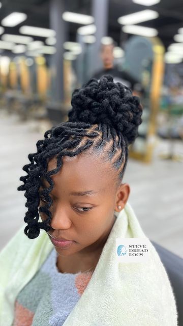 Locks Styling For Women, Formal Locs Hairstyles Short, Loc Extension Hairstyles, Beautiful Dreadlocks Styles, Artificial Dreadlocks Hairstyles Black, How To Style Dreadlocks For Women, Artificial Locs Hairstyles, Lock Hairstyles Locs Dreadlocks, Locs Styling Ideas