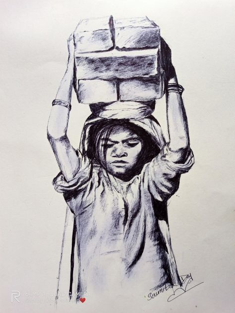 This is a pen sketch .. ball pen use and throw , #artboysoumitra #soumitraDey #art of soumitra Child Labour Drawing, Poor Drawing, Poor Child, Child Labour, Children Sketch, Sketches Of People, Art Boy, Poor Children, Pen Sketch