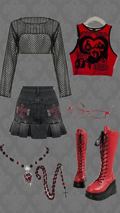 #mallgoth #mallgothfashion #fashion #outfit #outfitboard #fashioninspo #fashionboard Mallgoth Outfits, Artsy Outfit, Alt Fashion, Curvy Girl Outfits, Edgy Outfits, Fashion Outfit, Grunge Outfits, Aesthetic Outfits, Punk Fashion