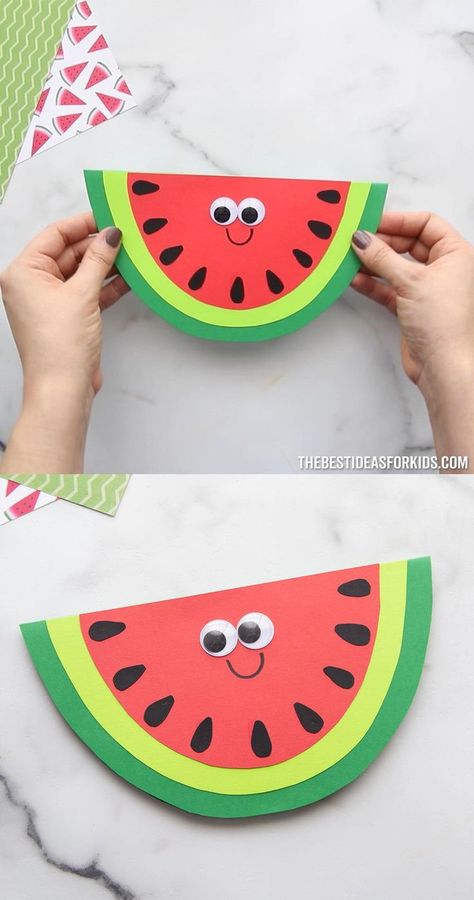 Watermelon Craft [Video] [Video] | Arts and crafts for kids toddlers, Babysitting crafts, Toddler arts and crafts Watermelon Craft, Arts And Crafts For Kids Toddlers, Easy Preschool Crafts, Watermelon Crafts, Babysitting Crafts, Fruit Crafts, Kraf Kertas, Summer Camp Crafts, Toddler Arts And Crafts