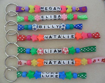 Enterprise Ideas, Market Day Ideas, Beads Butterfly, Label Name, Personalized Keychains, Pony Bead Crafts, Butterfly Beads, Personalised Keyrings, Bag Label