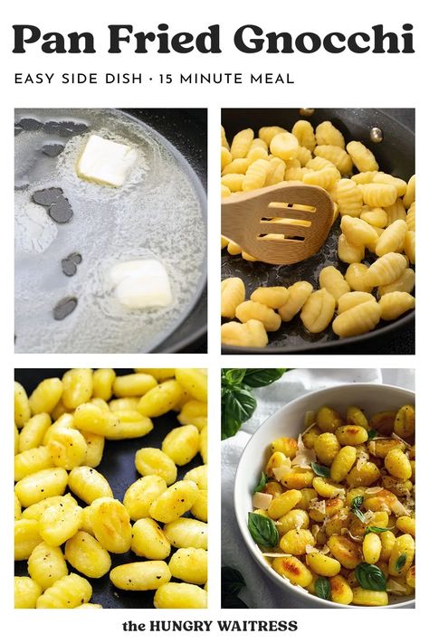 Pan Fry Gnocchi, Packaged Gnocchi Recipes, How To Cook Gnocchi From Package, Side Dish Easy, Fried Gnocchi, Salad Sides, Pan Fried Gnocchi, Lemon Parmesan Pasta, Gnocchi Recipes Easy