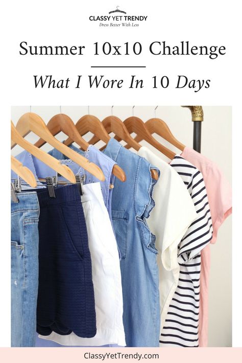 I recently participated in the 10×10 Summer Challenge #summer10x10, hosted by Lee, from Stylebee.  For 10 days I put my Summer capsule wardrobe to the test by doing a “10×10 Challenge“.  Whether you use a capsule wardrobe system or just want to test your wardrobe, you can do this challenge by wearing 10 items, 10 ways for ... Read More about  10 x 10 Summer Challenge: What I Wore In 10 Days 10 Items 10 Ways, 10 Day Capsule Wardrobe Summer, 10 Day Travel Wardrobe Summer, 10x10 Challenge, 10 Item Wardrobe, Workwear Winter, French Minimalist, 27 Piece, Pieces Outfits