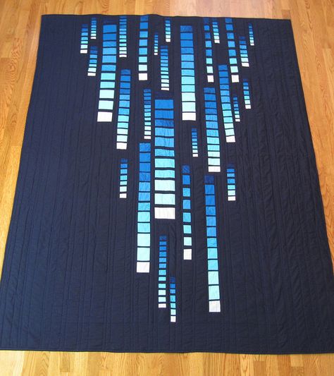 From the Modern Quilt Guild photostream Monochromatic Quilt, Quilts Designs, Amazing Quilts, Blue Quilt, Quilt Modernen, Strip Quilts, Quilt Guild, Contemporary Quilts, Quilt Design