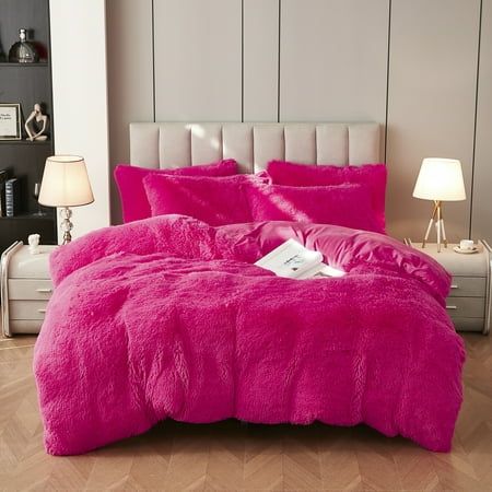 Faux Fur Bedding, Fluffy Duvet, Velvet Bedspread, Pink Comforter, Fluffy Bedding, Bedding Duvet, Down Comforter, Bedding Stores, Pink Bedding