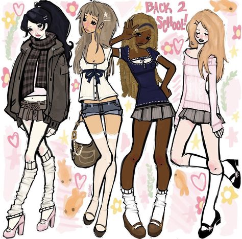 by picklegrl on instagram Gyaru Art Style, Pudgy Body Type Drawing, Olivia Atwood, Picklegrl Art, Stylized Body, Arte Monster High, School Starts, Swag Art, Pretty Drawings