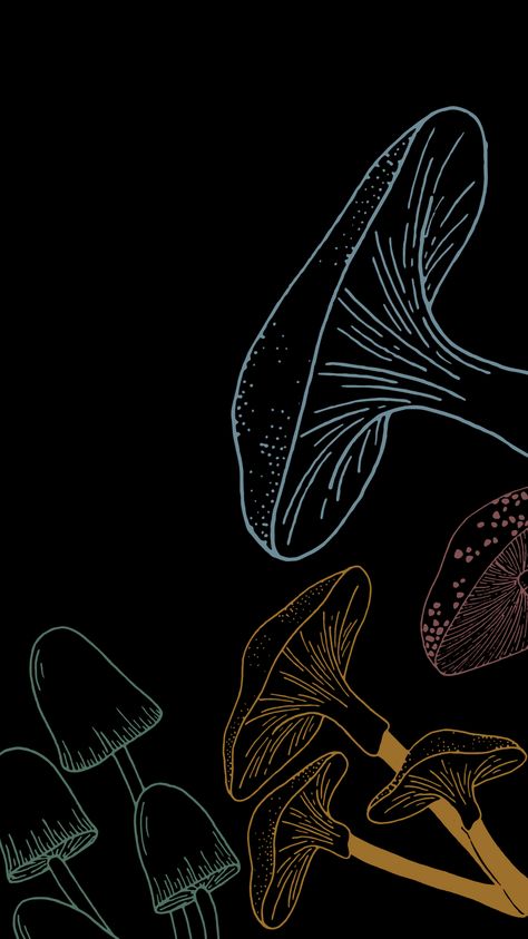 Dark Mushroom Background, Mushroom Dark Aesthetic, Iphone Background Mushroom, Neon Mushroom Wallpaper, Phone Backgrounds Mushroom, Moody Screensavers, Terrarium Wallpaper, Ethereal Pattern, Fantasy Mushroom Wallpaper