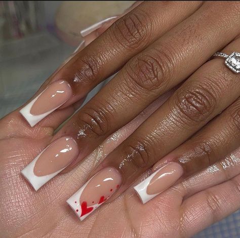 Red Acrylic Nails, Colored Acrylic Nails, Girly Acrylic Nails, French Tip Acrylic Nails, French Acrylic Nails, Short Square Acrylic Nails, Unique Acrylic Nails, Bling Acrylic Nails, Acrylic Nails Coffin Short