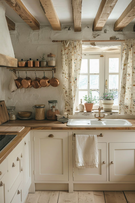 cottagecore kitchen, farmhouse kitchen, country kitchen, cottage kitchen, granny kitchen Old Fashioned House Decor, Old House Decorating Ideas, Cosy Cottage Kitchen, Kitchen Rustic Farmhouse, Soft Kitchen Aesthetic, Cottage Vibes Aesthetic, Cottage Country Decor, Grandma Kitchen Aesthetic, Cottage Core Kitchen Decor