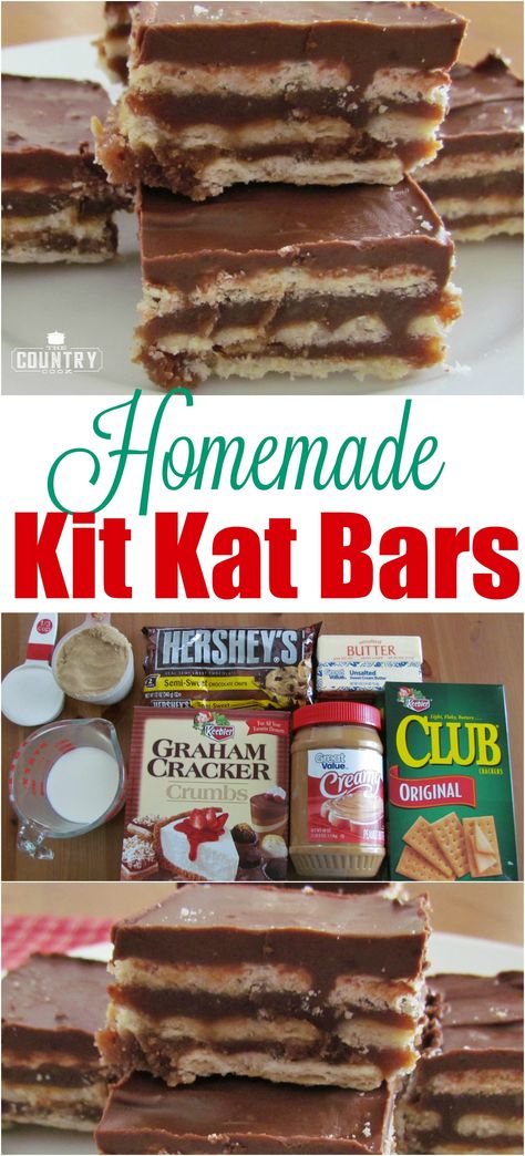 Kit Kat Bars, Cake Kit, Country Cook, The Country Cook, Cooking Homemade, Candy Cake, Country Cooking, No Cook Desserts, Homemade Candies