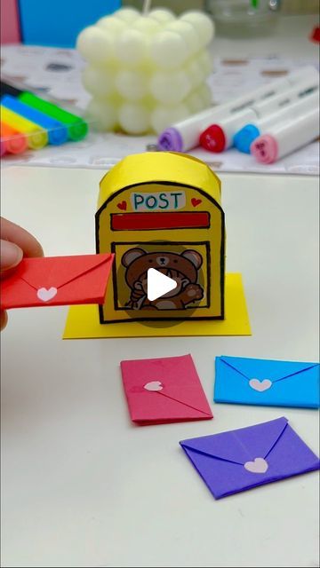 How To Make A Mailbox Out Of Paper, Mailbox Craft, Cute Video, Crafts Easy, World Of Art, Free Preschool, September 19, Craft Paper, Art And Craft