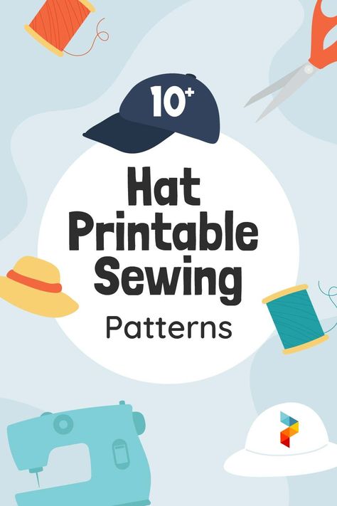 Hat Sewing Patterns - 10 Free PDF Printables | Printablee Doll Hat Patterns Free Printables, Cap Patterns To Sew, Free Hat Sewing Patterns For Women, Hat Patterns Free Sewing, Free Hat Patterns To Sew, Hat Patterns To Sew Women, Tam Hat Pattern, Baseball Hat Pattern, Upcycled Hats