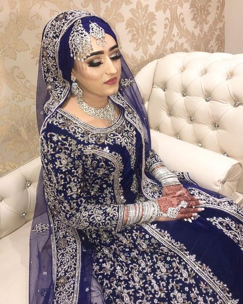 Navy Blue Indian Wedding Dress, Blue Bridal Lehenga Pakistani, Blue Wedding Dress Pakistani, Ice Blue Bridal Lehenga, Dark Blue Pakistani Bridal Dress, Ice Blue Nikkah Dress, Blue Pakistani Bridal Dress, Ice Blue Pakistani Bridal, Muslim Bridal Dress