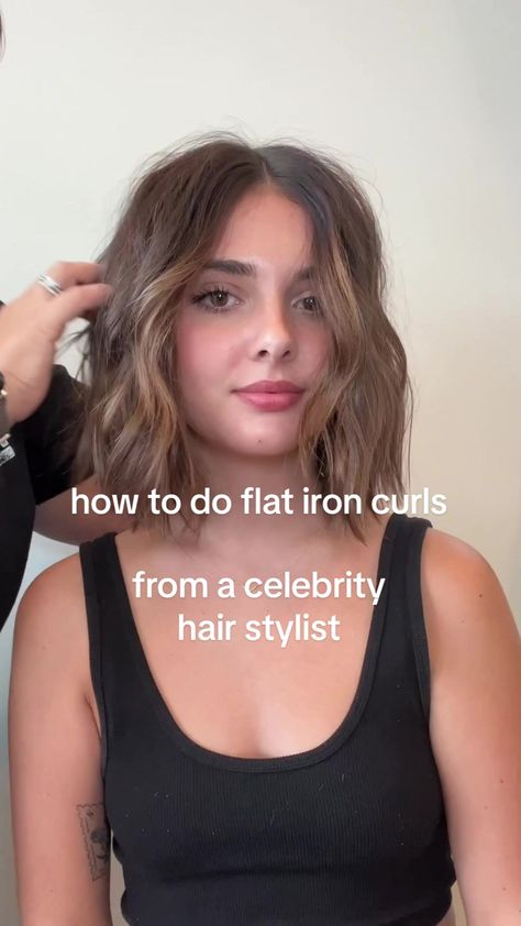 TikTok · ashley kay Ashley Kay Short Hair, Ashley Kay Hair, Flat Iron Curls, How To Curl Short Hair, Celebrity Hair Stylist, Flat Iron, Thank U, Makeup Products, Makeup Inspo