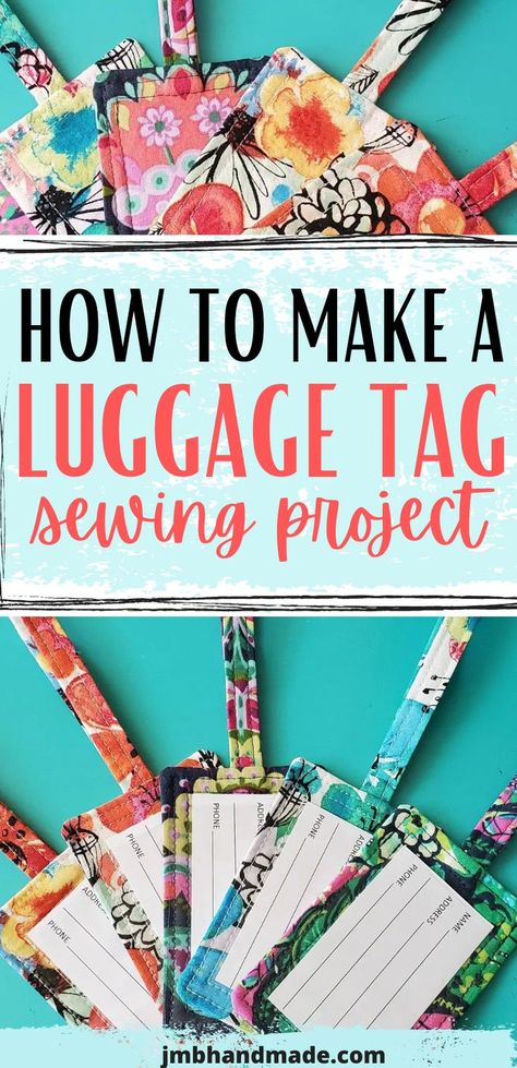 Sewing Travel Accessories, Diy Bag Tags, Pretty Luggage, Sewing Pattern For Beginners, Kids Luggage Tags, Luggage Tags Diy, Make Your Own Fabric, Wallet Sewing Pattern, Diy Luggage