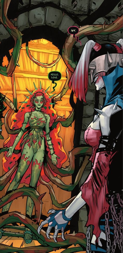 Harley And Ivy, Poison Ivy Comic, Dc Poison Ivy, Poison Ivy Dc Comics, Cosmic Comics, Gotham Villains, Robin Dc, Gotham Girls, Harley Quinn Artwork