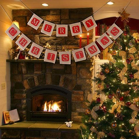 NUOLUX Merry Christmas Jute Burlap Banners,Christmas Banner,Christmas Decoration: Home Burlap Banners, Christmas Decorations Sewing, Banner Christmas, Silver Christmas Decorations, Grinch Christmas Decorations, Hanukkah Decorations, Merry Christmas Banner, Holiday Banner, Christmas Banner