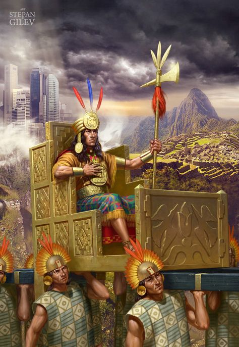 ArtStation - Illustration for the book cover. Cover 3., Stepan Gilev Inca Civilization, Inca Art, Aztec Civilization, Tumblr Drawings, Aztec Culture, Inca Empire, Aztec Warrior, Warrior Tattoo, Aztec Art