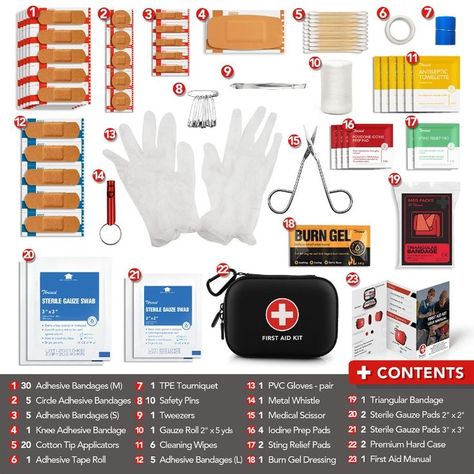 Home,Office,Camping,Hiking,Car (Black) Now: $19.99 #firstaidkit #hardshell #case #travelbag #elderlycare First Aid Kit Contents, Medical Things, Sting Relief, Outdoor Home Office, Mini First Aid Kit, Bicycle Camping, Citronella Candles, Small Case, Mini One