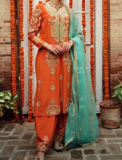 Marriage Suits, Suit Colors, Rust Colour, Embroidery Suits Punjabi, Suits Punjabi, Fancy Suit, Suits Design, Punjabi Suit, Embroidery Suits Design