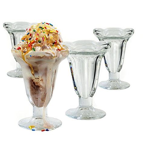 Libbey Glass Tulip Sundae and Dessert Cup, Set of 4 Cupcake Nozzle, Tulip Birthday, Ice Cream Glasses, Sundae Glasses, Parfait Glasses, Dessert Cup, Amber Glassware, Pink Glassware, Layered Desserts