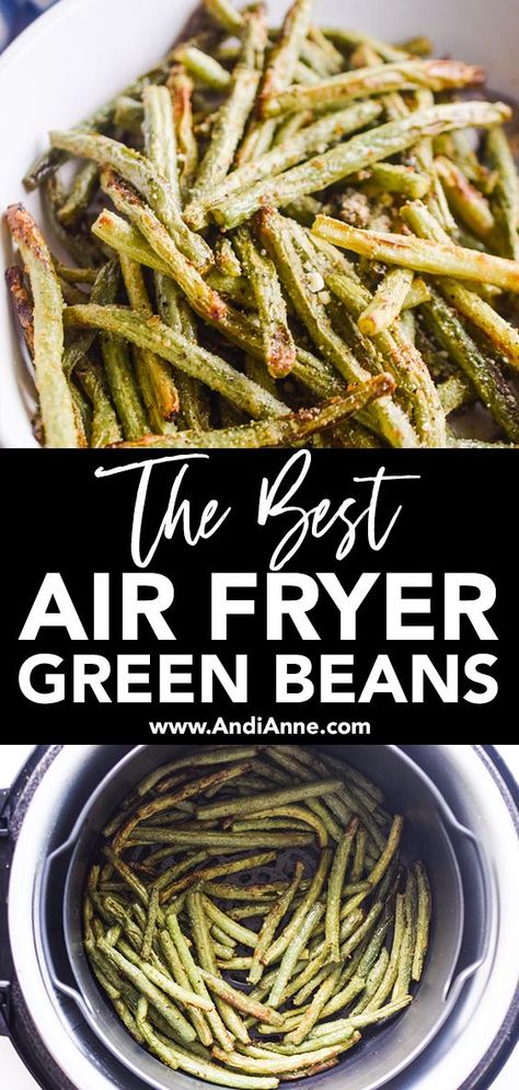 Air Fryer Green Beans, Air Fried Green Beans, Healthy Green Beans, Healthy Air Fryer, The Best Air Fryer, Best Air Fryer, Air Fried Food, Healthy Side Dish, Air Fryer Oven Recipes