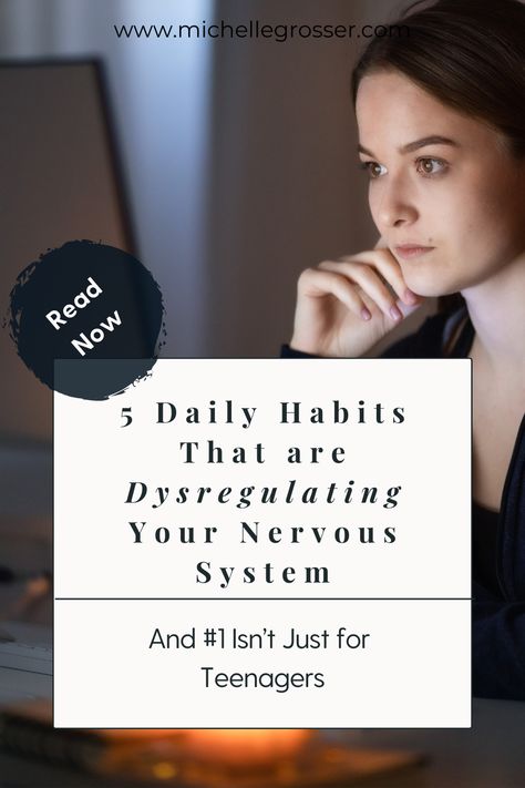 Do you ever feel like you’re running on autopilot, stuck in a cycle of stress, overwhelm, and burnout? 

Your nervous system is the control center for everything you experience in your body—whether you feel calm or on edge, how you react to stress, and even how you connect with others. 

Your nervous system doesn’t just control how you feel, think, and act; it’s also influenced by your daily habits and routines.  Some of your habits might be great for your nervous system and others, not so much. Calming Nervous System, How To Heal Your Nervous System, How To Calm Your Nervous System, Regulate Nervous System, Regulate Your Nervous System, Habits And Routines, Nervous System Regulation, Control Center, Making Excuses