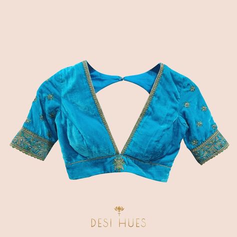 Marriage Saree, Thread Ceremony, Blouse Inspiration, Saree Jacket Designs, Blue Blouse Designs, Silk Saree Blouse Designs Patterns, Blouse Designs High Neck, Simple Saree Designs, Mehendi Outfits