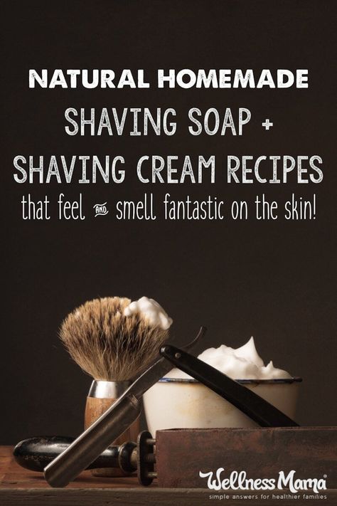 This simple shaving soap recipe is a natural alternative to chemical laden store bought brands and leaves skin soft and smooth Diy Shave Soap, Shaving Soap Recipe, Shave Soap Recipe, Diy Shaving Cream, Natural Aloe Vera Gel, Homemade Body Care, Homemade Beauty Recipes, Liquid Castile Soap, Wellness Mama