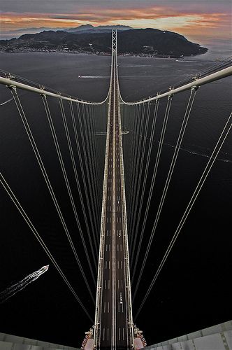 Awaji Island, Hyogo Japan, Beautiful Bridges, Building Bridges, Bridge Over Troubled Water, Kobe Japan, Visit Places, The Golden Gate Bridge, Hyogo