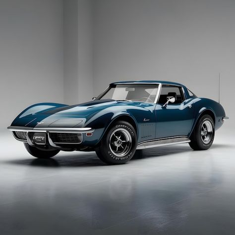 Corvette Stingray 1969, 1969 Corvette Stingray, 1969 Corvette, C3 Corvette, Car Sit, Cinematic Lighting, Chevrolet Corvette Stingray, Corvette Stingray, White Backdrop