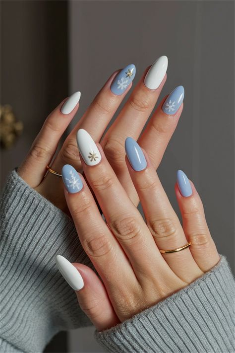 Embrace the essence of Winter with these cozy and chic simple nail ideas that will warm up your frosty days. Picture soft neutrals adorned with delicate snowflake designs or a serene icy blue with a glimmer of silver shimmer—perfect for holiday gatherings. These nail styles not only elevate your look but also capture the tranquility of the season. Dive into these simple nail ideas for a fresh take on Winter glam! #WinterNails #NailArt #SimpleNailIdeas Classy Light Blue Nails, Simple Nail Ideas, Cozy Winter Vibes, Winter Glam, Chic Nail Designs, Light Blue Nails, Baby Blue Nails, Snowflake Nails, Nail Styles