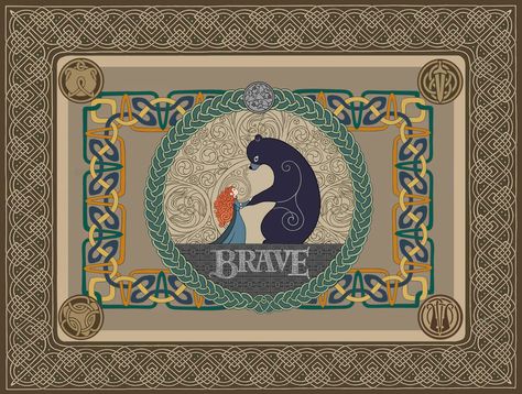 BRAVE - Mother and Daughter Tapestry by RoseLight1993 Brave Tapestry, Disney Tapestry, Animation Concept Art, Pixar Brave, Wednesday Inspiration, Brave Movie, Be Brave Tattoo, Princess Merida, Conceptual Drawing