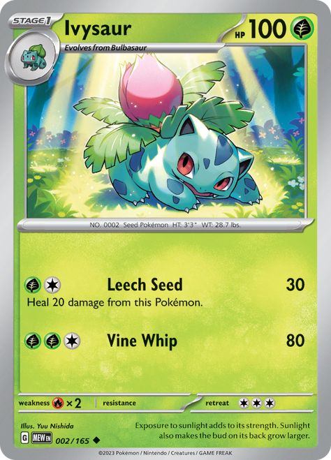 Pokemon Full Art, Vine Whip, Carta Pokemon, Pokemon W, Gen 1 Pokemon, 151 Pokemon, Pokemon Bulbasaur, Kei Visual, Scarlet Violet