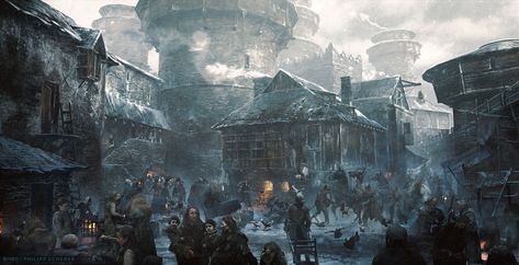 ArtStation - Winterfell Courtyard V, Philipp Scherer Winterfell Art, Wonder Art, Asoiaf Art, Game Of Thrones Art, Fantasy City, House Of Dragons, Fantasy Concept Art, Fantasy Aesthetic, Season 8