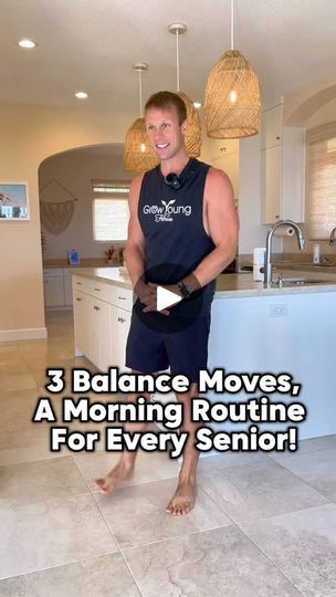 3 balance moves that require no equipment - a morning routine that every senior should be practicing! #balance #fallprevention #noequipment #seniorfitness #seniortrainer #fitnesstips #exercisetips #homeworkout #beginnerfitness #move #safeexercises | Grow Young Fitness | Grow Young Fitness · Original audio Knee Pain Relief Exercises, Ww Ideas, Senior Exercises, Newborn Quotes, Hand Exercises, A Morning Routine, Silver Sneakers, Balance Exercises, Fall Prevention