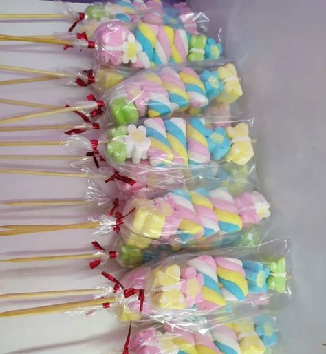 Cinnamoroll Party, Marshmallow Skewers, Marshmallow Ideas, Treat Cones, Marshmallow Sticks, Candy Kabobs, Marshmallow Treats, Dog Cafe, Peppa Pig Party