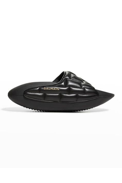 Balmain Shoes Men, Balmain Women, Balmain Shoes, Stunning Heels, Mens Sandals Fashion, Man Shoes, Designer Suits For Men, Leather Slide Sandals, Leather Slides