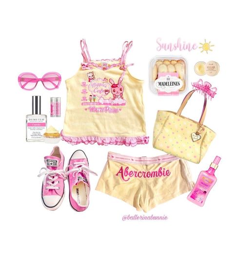 @ballerinabunnie • Instagram photos and videos Y2k Outfits 2000s, 2000’s Outfit, Aesthetic Y2k Outfits, Kawaii Outfits Aesthetic, Yellow Y2k, Kawaii Outfit Ideas, Kawaii Y2k, Outfits 2000s, 26 March