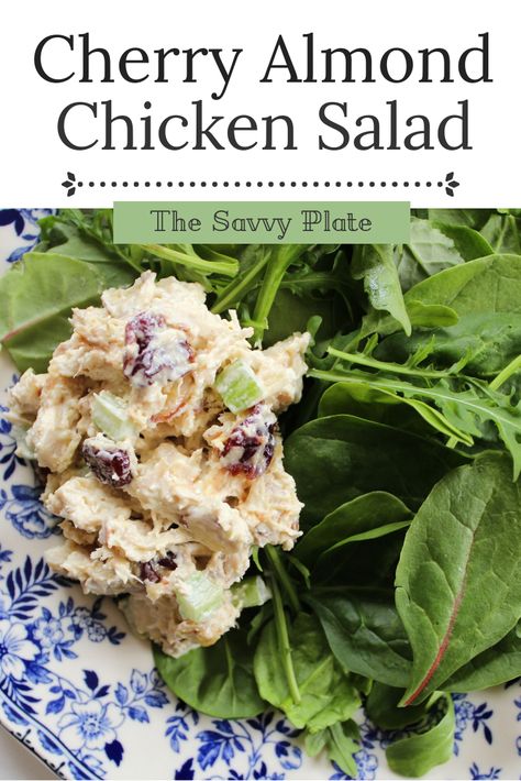 Cherry Chicken, Almond Chicken Salad, Fruit Plus, Recipes Savory, Almond Chicken, Chicken Salad Recipe, Green Veggies, Cherry Almond, Dried Cherries