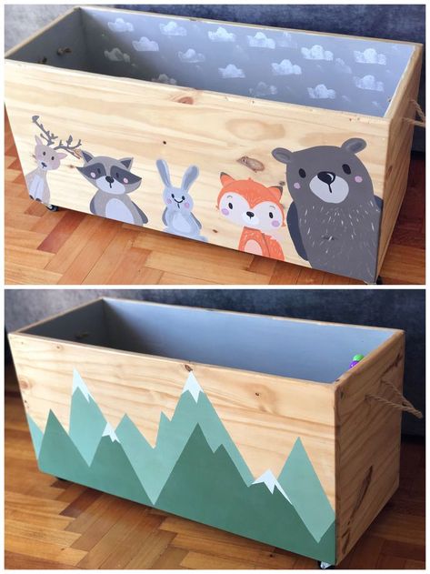 DIY Baby’s toy trunk | Kinder spielzimmer, Kinder zimmer deko, Kinder zimmer