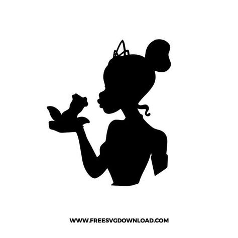 Princess Tiana Svg Free, Princess Tiana Silhouette, Disney Princess Head Silhouette, Princess And The Frog Svg Free, Disney Princess Silhouette Svg, Tiana Tattoo Disney, Princess And The Frog Silhouette, Disney Princess Svg Free, Disney Silhouettes Svg