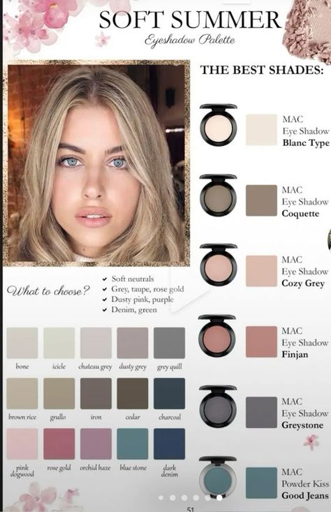 Muted Summer Palette, Soft Summer Eyeshadow Palette, Soft Summer Neutral Outfits, Soft Summer Eyes, Makeup Soft Summer, Soft Summer Makeup Palette, Soft Summer Makeup Products, Soft Summer Color Analysis, Soft Summer Palette Outfits