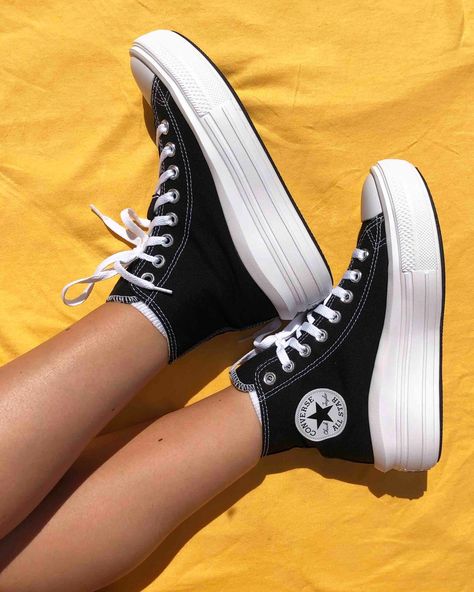 The latest Converse Chuck 70 'Move' Platform is not one to miss out on! Who do you know who loves a platform?  Tap the product tag on the image or head to the link in bio to shop the sneaker!  #thesolewomens @thesolewomens Converse Black Platform, Black Platform Converse, Chuck Taylor All Star Move, Converse Platform, Trendy Shoes Sneakers, Platform Converse, Converse Chuck 70, Super High Heels, Aesthetic Shoes